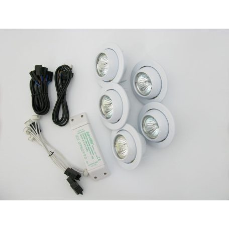 LANDLITE KIT-510-5, 5pcs MR16 20W 12V halogen lamp, rotateable design,white