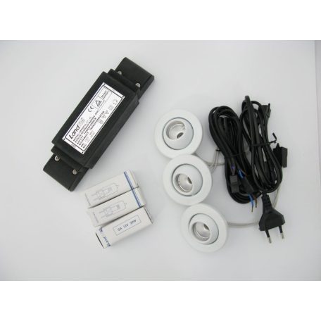 LANDLITE KIT-706-3, 3pcs JC-20W G4 12V halogen lamp, rotateable design, 