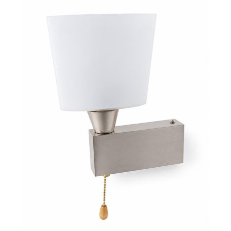 LANDLITE QUBELLE W1L, 1X230V G9 40W, nickel satin, WALL LAMP