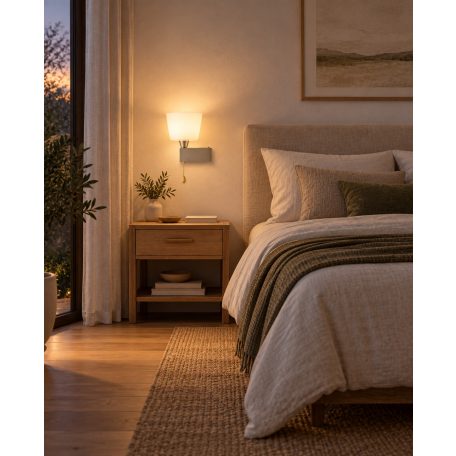 LANDLITE QUBELLE W1L, 1X230V G9 40W, nickel satin, WALL LAMP