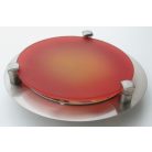 LANDLITE MELISSA D16 modern wall / ceiling lamp 1xG9 40W 230V (nickel / red glass)