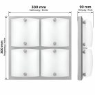 LANDLITE ARTUS 1174 modern fali / mennyezeti lámpa 4xG9 40W 230V (króm / matt-fehér üveg)