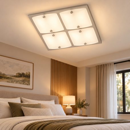 LANDLITE ARTUS 1174 modern fali / mennyezeti lámpa 4xG9 40W 230V (króm / matt-fehér üveg)
