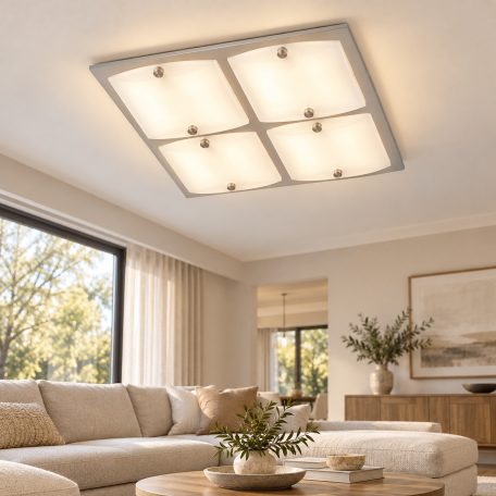 LANDLITE ARTUS 1174 modern fali / mennyezeti lámpa 4xG9 40W 230V (króm / matt-fehér üveg)