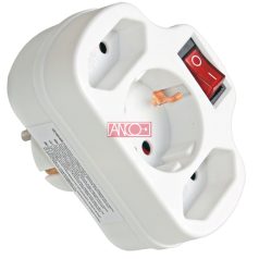 ANCO Combi adapter, 2+1 fold, white