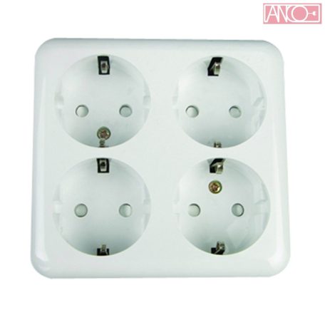 ANCO Austin four grounding socket, white
