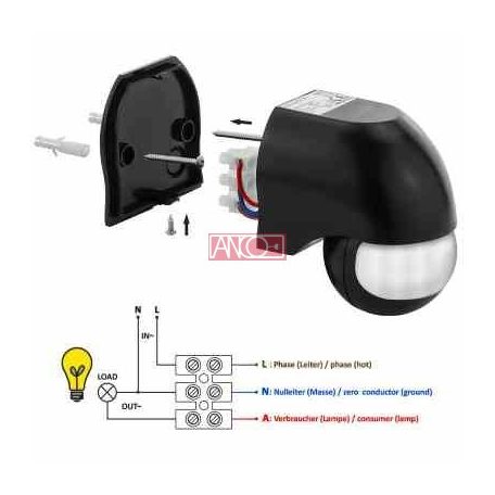 ANCO IR motion detector 180°, white