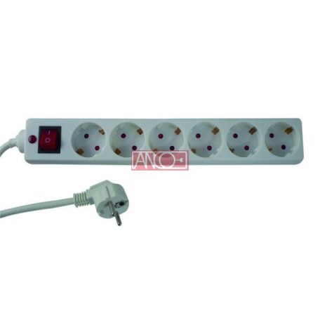 ANCO Table socket 6 way with switch, 1,4m