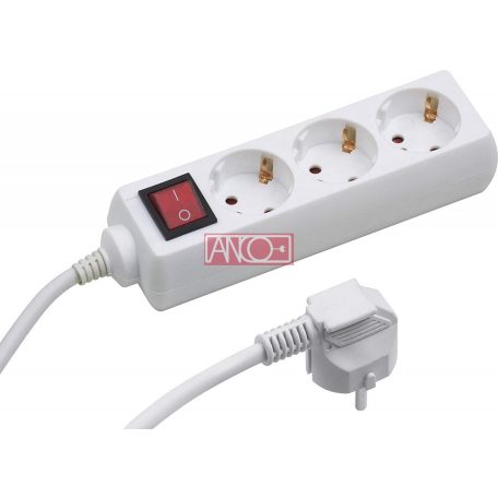 ANCO Table socket 3 way with switch, 3m