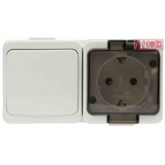 ANCO Junior horizontal switch + socket, IP44