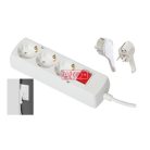 ANCO Table socket 3 way with flat plug, 1.4m