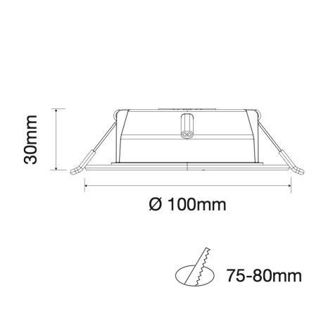 OSRAM LP DL D75 6W 830 RD (GL24100552655), 3000K, 720lm, LED Downlight / LED Recessed Light