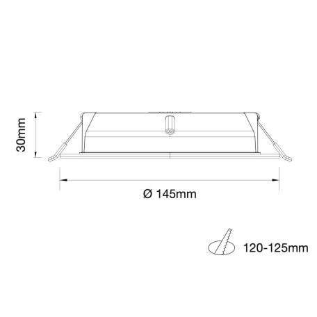 OSRAM LP DL D120 11.5W 830 RD (GL24100553255), 3000K, 1500lm, LED Downlight / LED Recessed Light