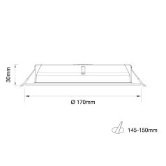   OSRAM LP DL D145 15W 865 RD (GL24100553755), 6500K, 1900lm, LED Downlight / LED Recessed Light