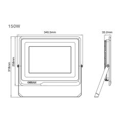   OSRAM LP FL 150W 830 SF BL (GL24100557155). 3000K. black. 17250lm. LED Floodlight