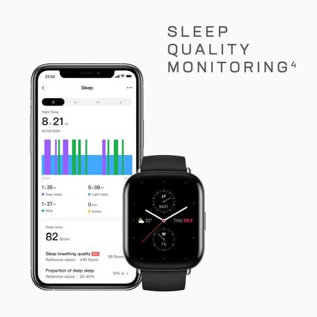 Amazfit Zepp E  onyx black (fekete) négyszögletes A1958 Okosóra, Smartwatch, Zepp, Huami, Okos Óra, Smart Watch, Fitness, Fitnesz, Egészség, Sport