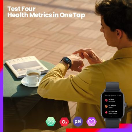 HASZNÁLT Amazfit GTS 3 Graphite black (Fekete), A2035, Okosóra, Smartwatch, Zepp, Huami, Okos Óra, Smart Watch, Fitness, Fitnesz, Egészség, Sport