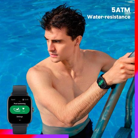 HASZNÁLT Amazfit GTS 3 Graphite black (Fekete), A2035, Okosóra, Smartwatch, Zepp, Huami, Okos Óra, Smart Watch, Fitness, Fitnesz, Egészség, Sport