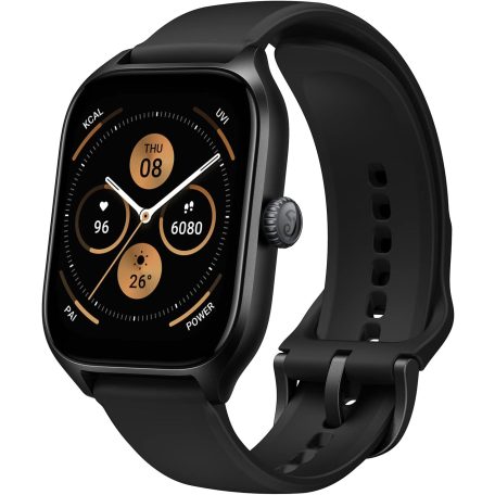 A2168 Infinite Black (fekete) -Amazfit GTS 4, A2168, Okosóra, Smartwatch, Zepp, Huami, Okos Óra, Smart Watch, Fitness, Fitnesz, Egészség, Sport