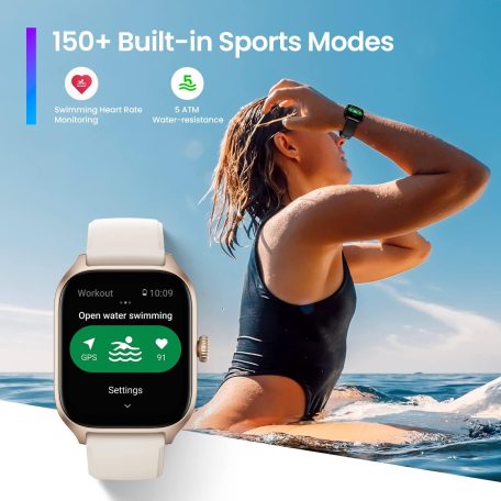 A2168 Infinite Black (fekete) -Amazfit GTS 4, A2168, Okosóra, Smartwatch, Zepp, Huami, Okos Óra, Smart Watch, Fitness, Fitnesz, Egészség, Sport