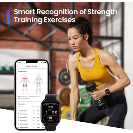 A2168 Infinite Black (fekete) -Amazfit GTS 4, A2168, Okosóra, Smartwatch, Zepp, Huami, Okos Óra, Smart Watch, Fitness, Fitnesz, Egészség, Sport